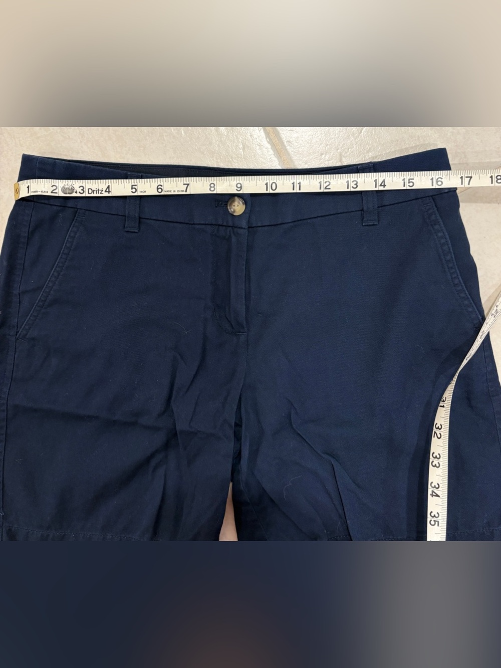 Women's Chino Shorts J.Crew Classic Navy cotton size 6 summer khaki casual - Picture 5 of 7